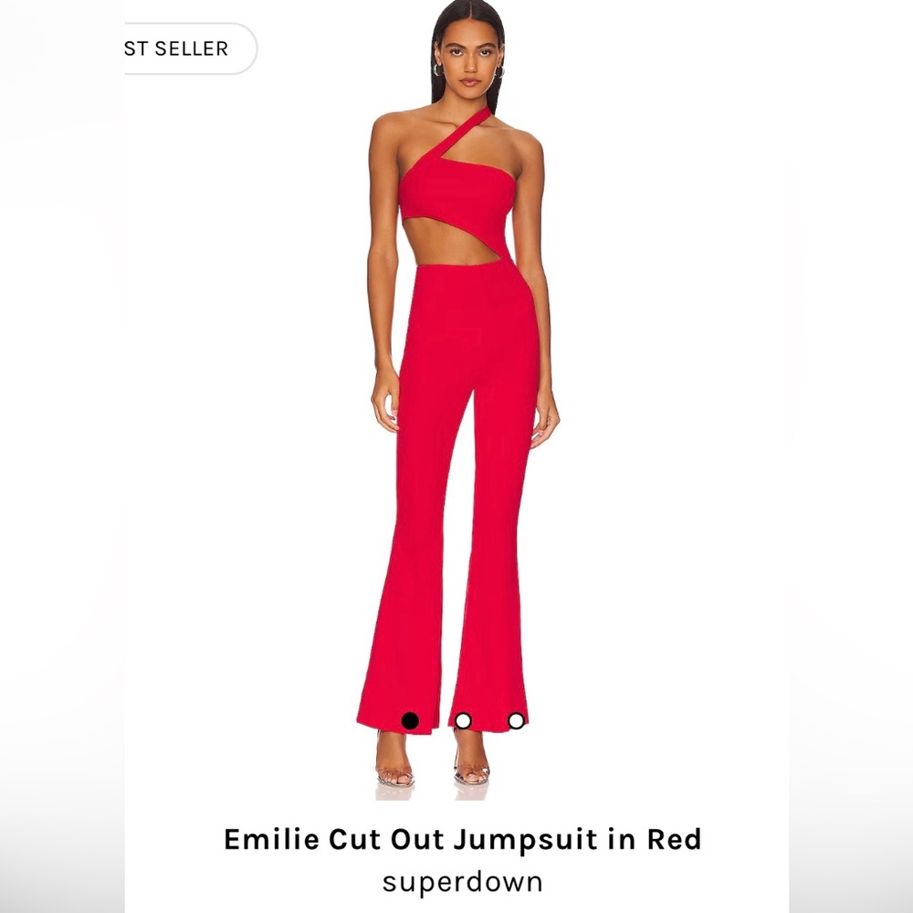 Superdown Emilie cut out jumpsuit red